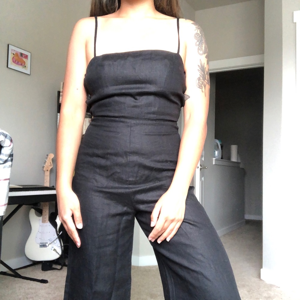 Reformation Linen Strappy Back Jumpsuit